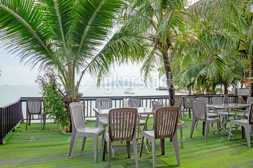 Fresh air at seaside with island view