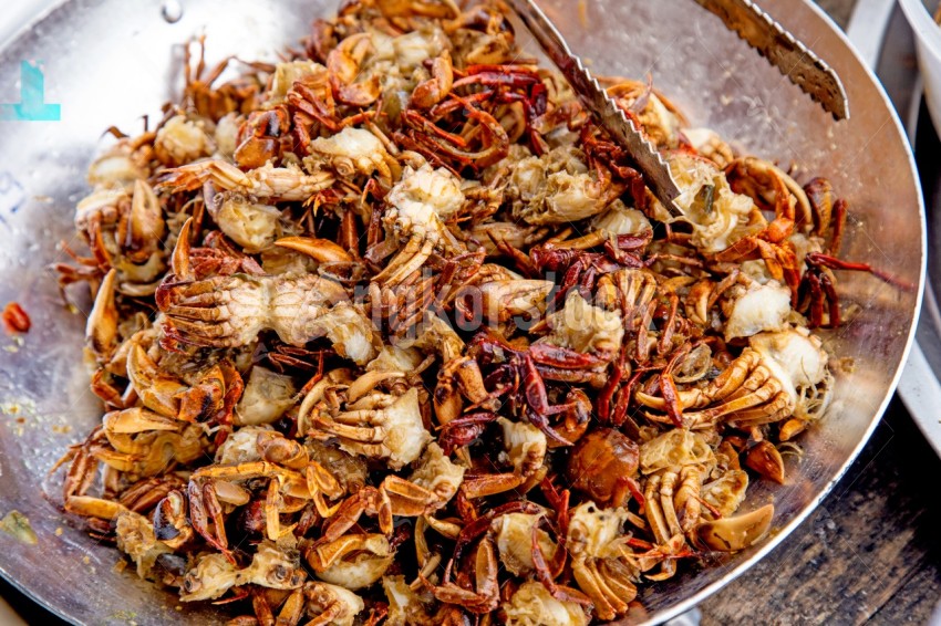 Deep fried crab traditional food