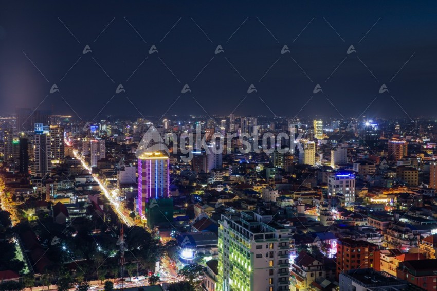 Phnom Penh Overview at Nighttime